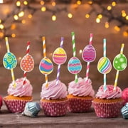 Easter Deals! PRETXORVE Easter Eggs Decorating Supplies Straw Inserts Easter Cake Inserts